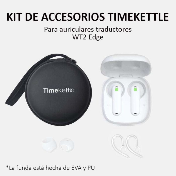 Чехол для наушников переводчика Timekettle WT2 Edge + силиконовые насадки + ушные крючки, черный