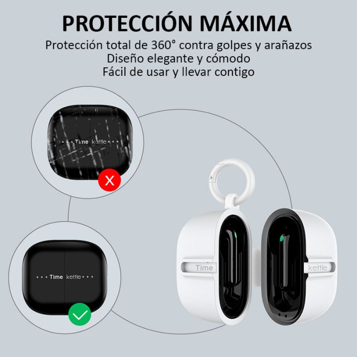 Чехол силиконовый для наушников переводчика Timekettle M3 с карабином белый